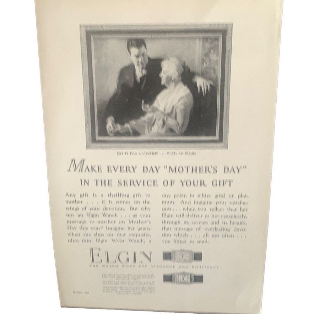 Vintage 1927 Elgin Every Day Mothers Day Ad Advertisement